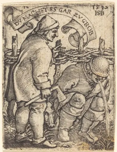 Vomiting Peasant and a Second Peasant