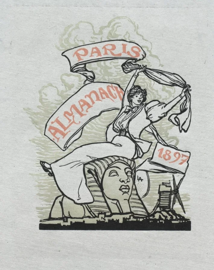 Paris Almanac, 1897:  Back Cover, by Auguste Lepère, 1897