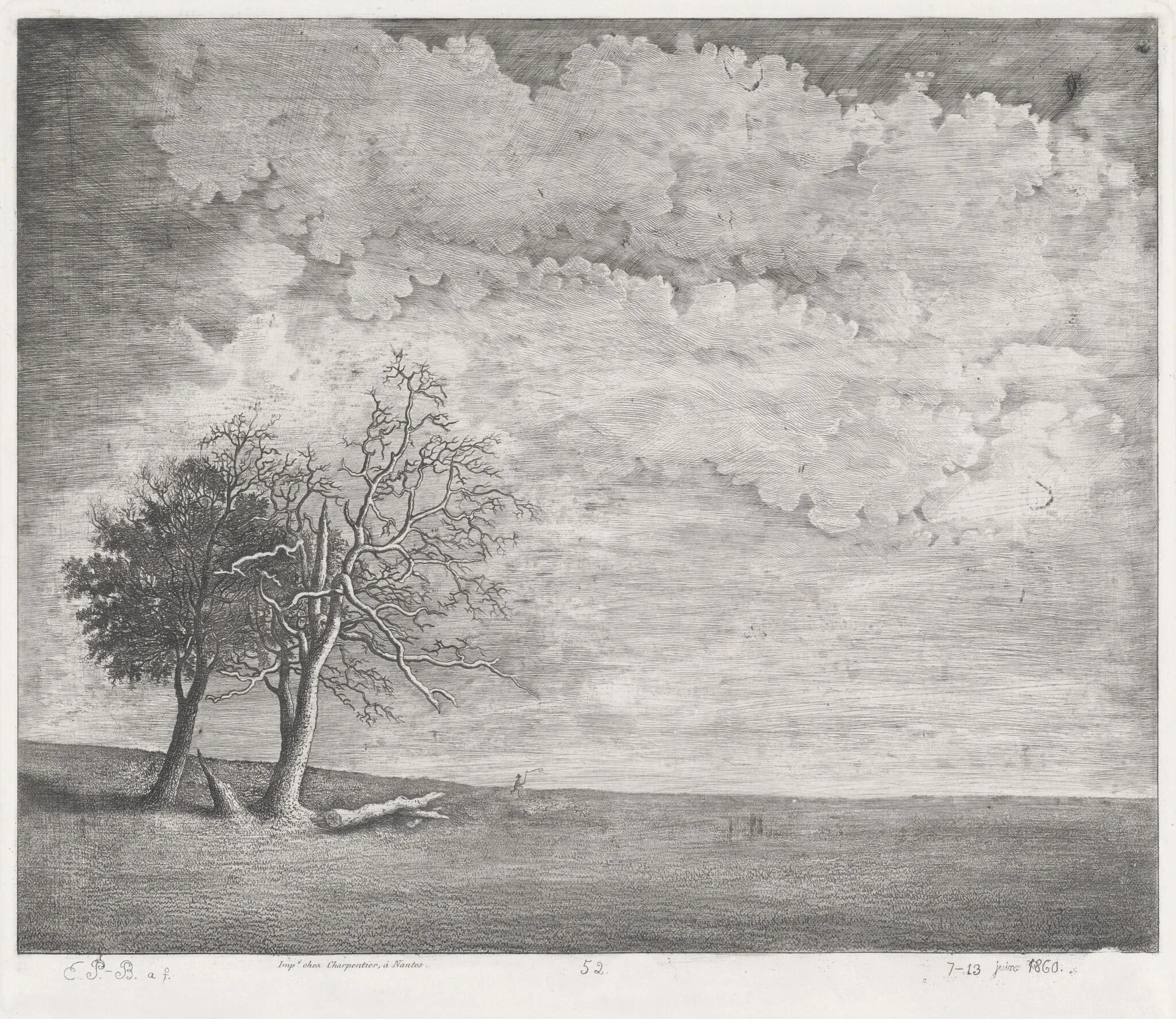 A Heath, by Emmanuel Phélippes-Beaulieu, ink, 1860