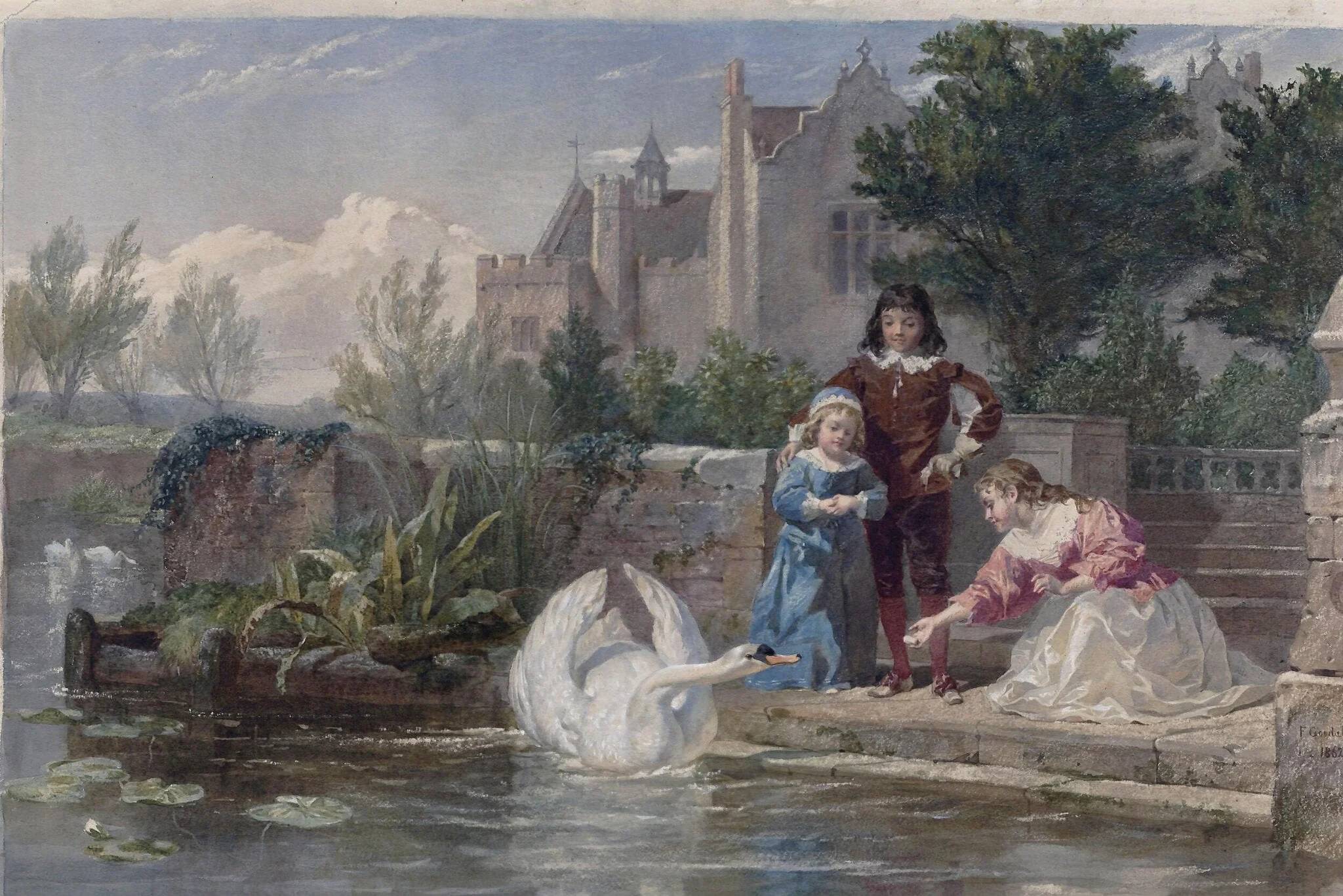 The children of King Charles I, by Frederick Goodall, watercolor, 1862