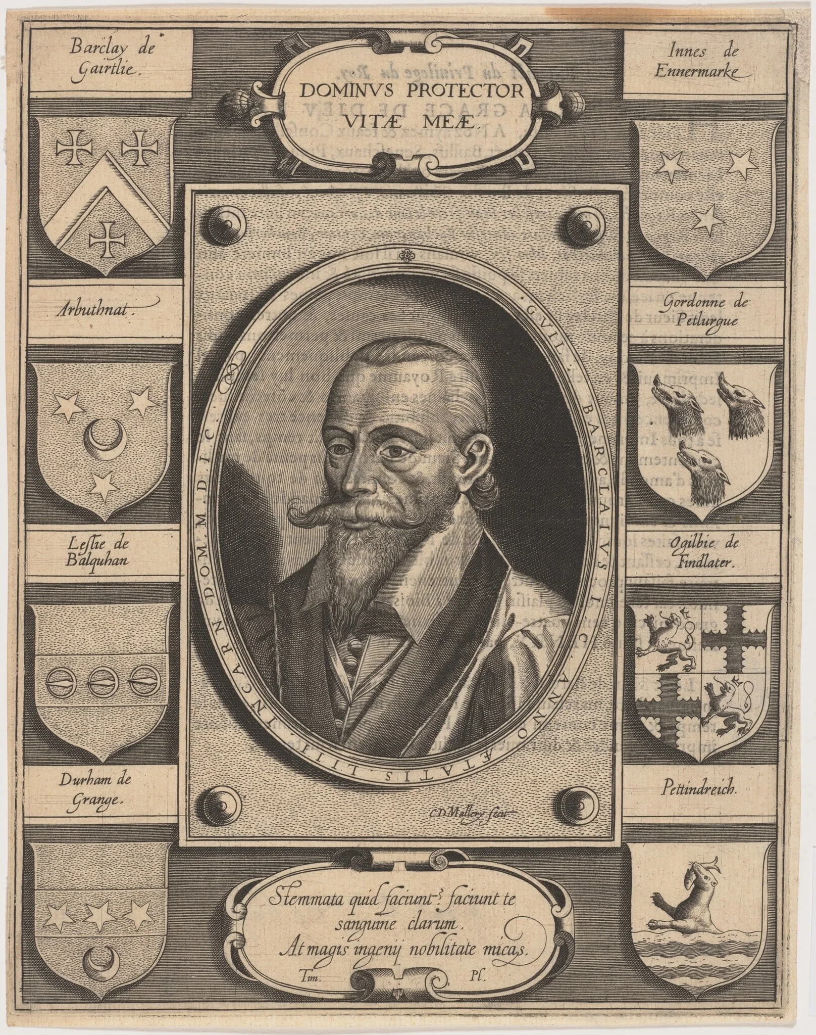 William Barclay, by Karel van Mallery, ink, 1603
