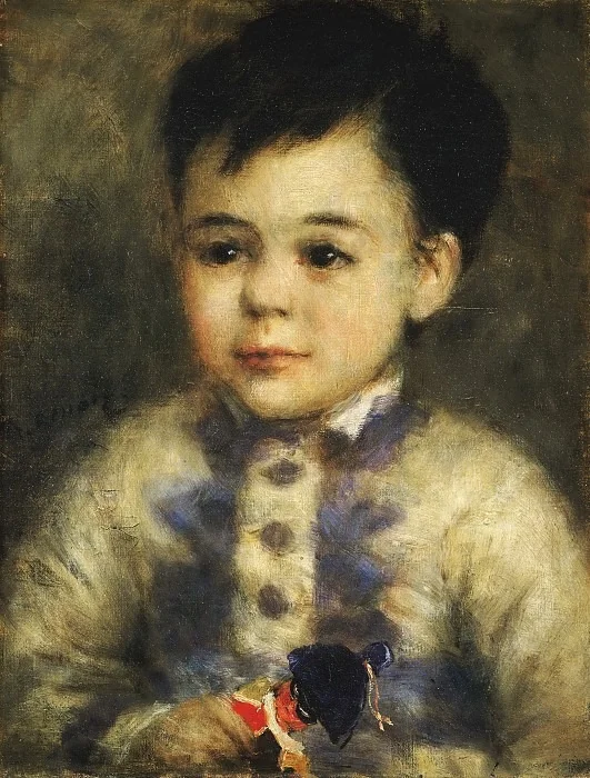 Boy with a Toy Soldier (Portrait of Jean de La Pommeraye), by Auguste Renoir, oil, 1875