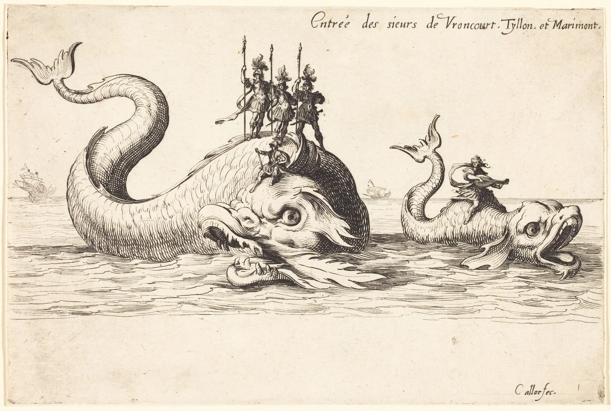 Entry of Mm. de Vroncourt, Tyllon, and Marimont, by Jacques Callot, ink, 1627