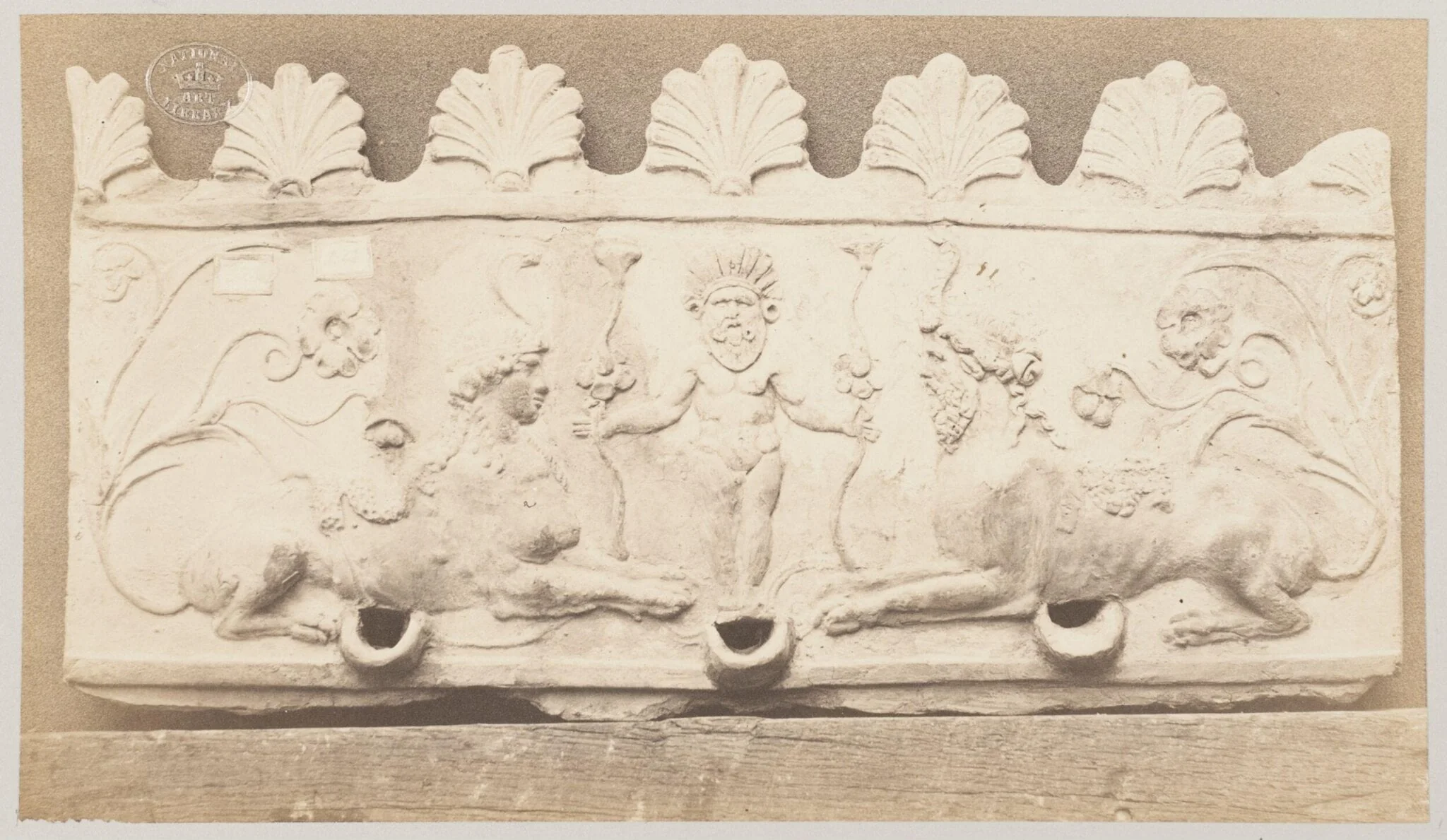Bas-relief 'The Gods of the Nile' in terra cotta, by Louise Laffon, photographic, 1864
