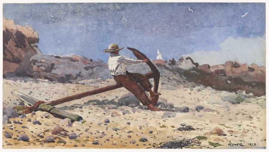 Boy with Anchor, by Winslow Homer, 1873