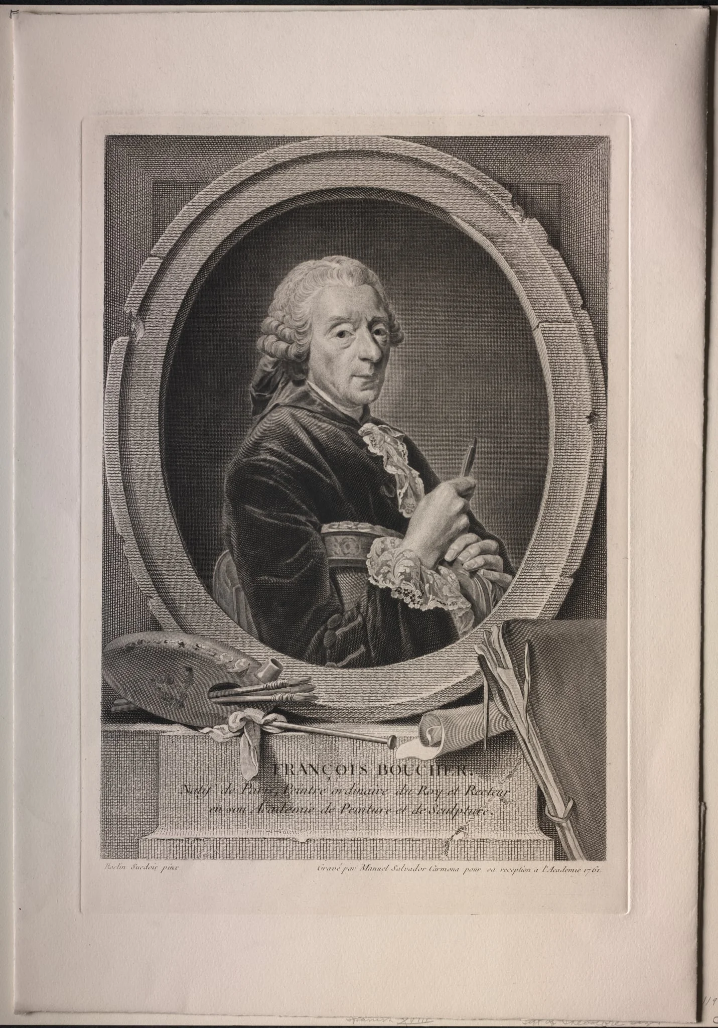 François Boucher, by Manuel Salvador Carmona, 1761