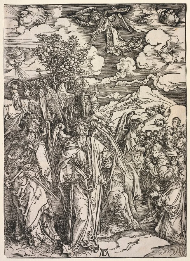 Revelation of St. John: Four Angels Holding up the Winds, by Albrecht Dürer, 1511