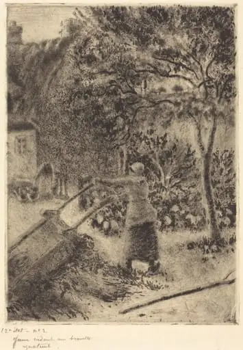 A Woman Emptying a Wheelbarrow (Femme vidant une brouette)