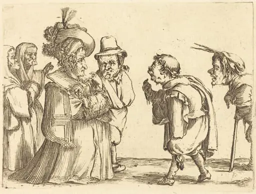 A Lady Greeted by a Dwarf