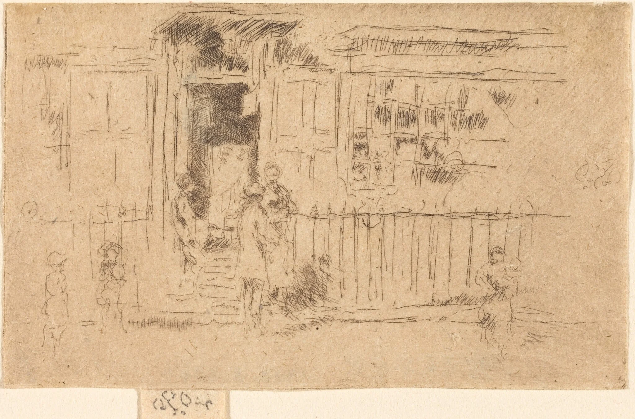 Little Steps, Chelsea, by James McNeill Whistler, ink, 1885