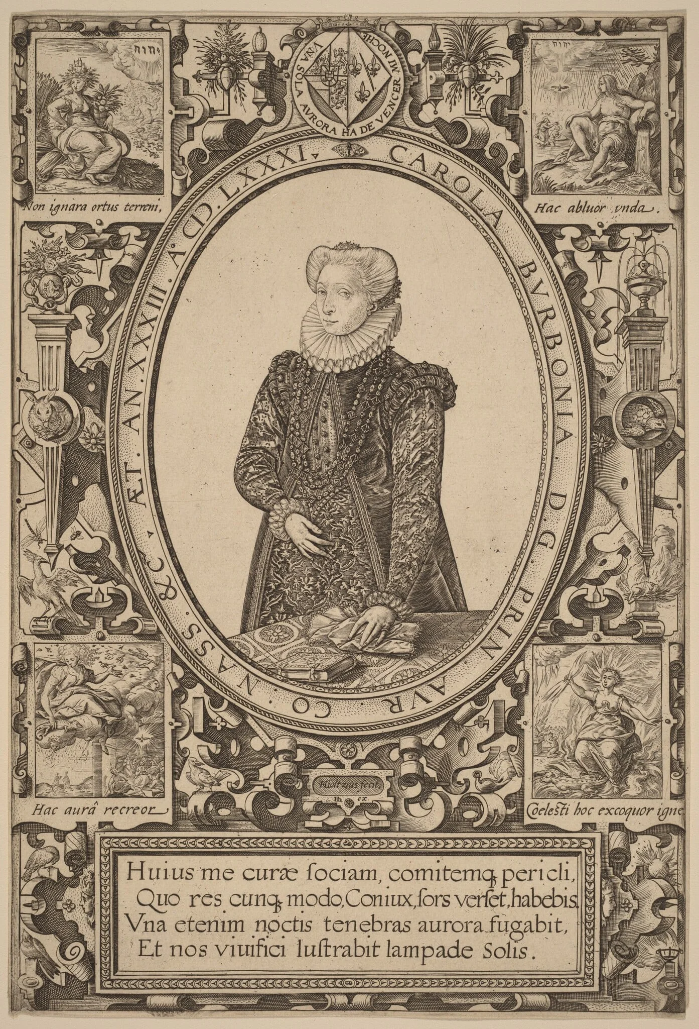 Charlotte of Bourbon, by Hendrik Goltzius, ink, 1581