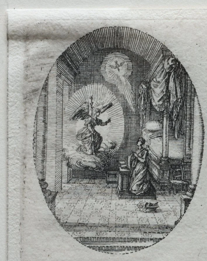 The Mysteries of the Passion:  The Annunciation, by Jacques Callot, 1631