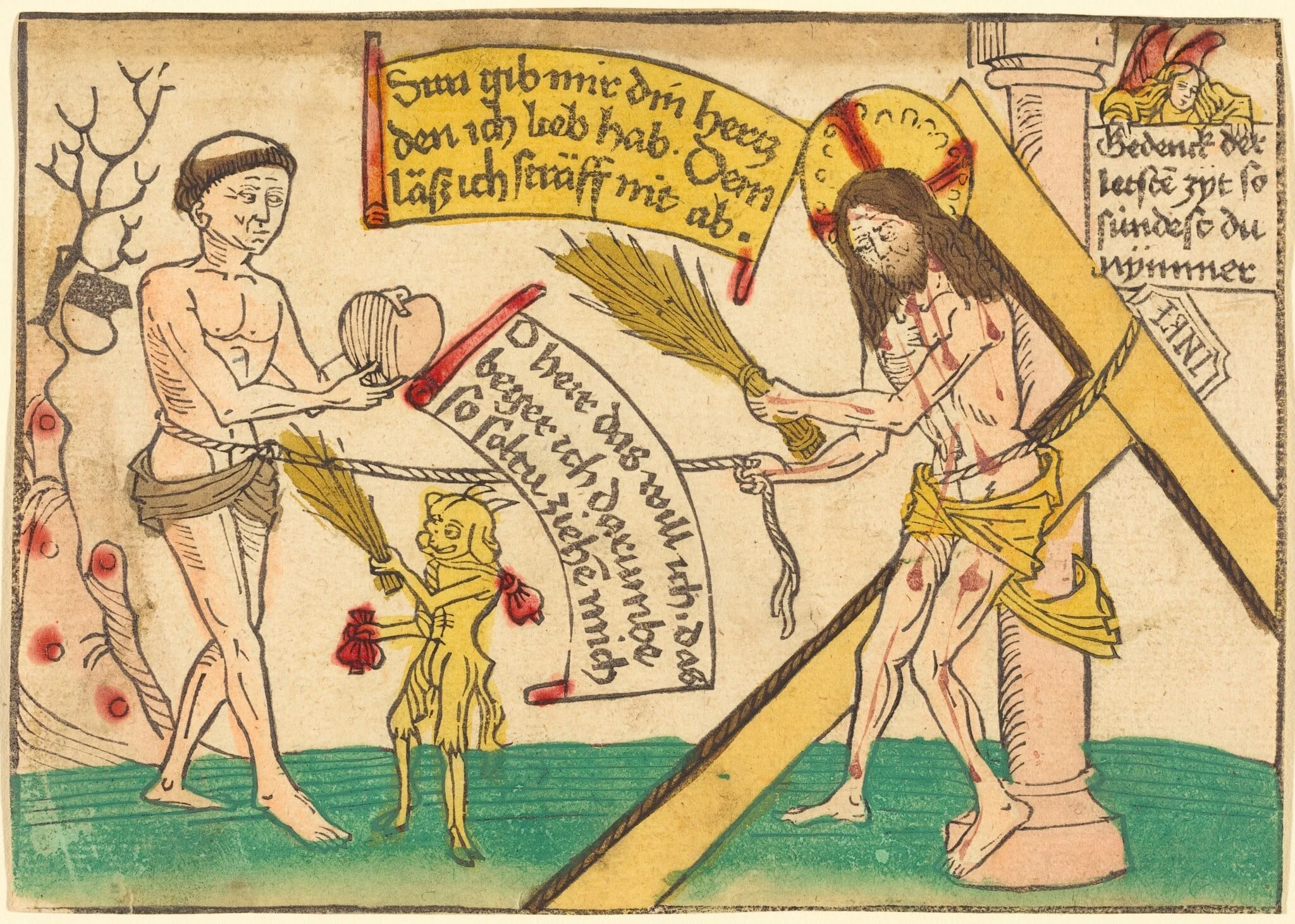 Jesus Attracting the Faithful to Heart, by German 15th Century, ink, 1485