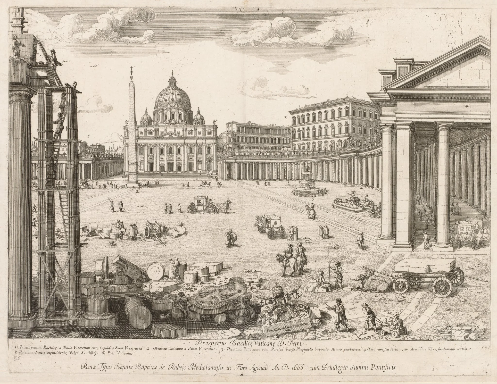 St. Peter's Basilica from "Prospectus Locurum Urbis Romae Insign[ium]", by Lievin Cruyl, 1666