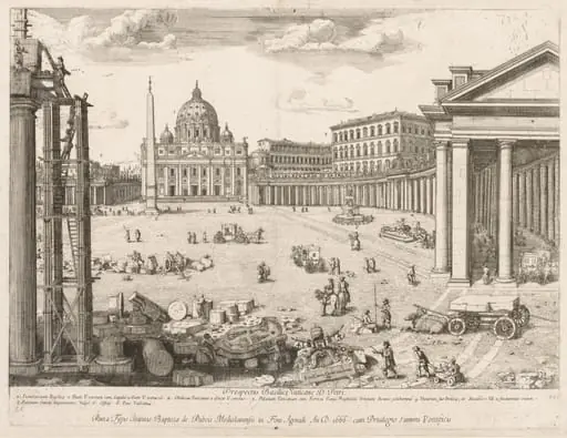 St. Peter's Basilica from "Prospectus Locurum Urbis Romae Insign[ium]"