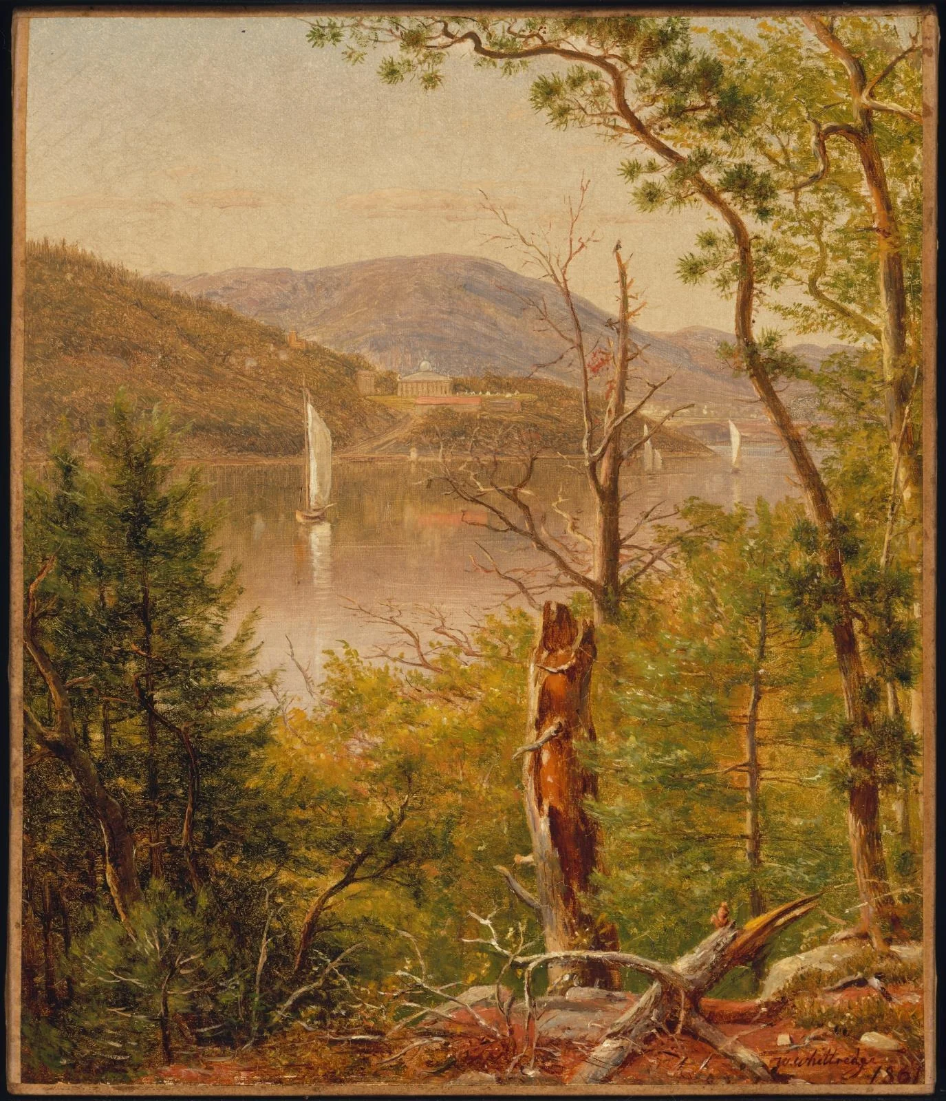 View of West Point on the Hudson, by Worthington Whittredge, oil, 1861