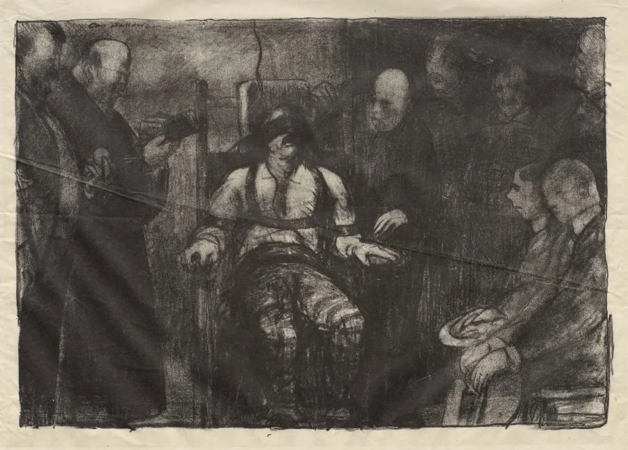 Electrocution, first state, by George Bellows, 1917