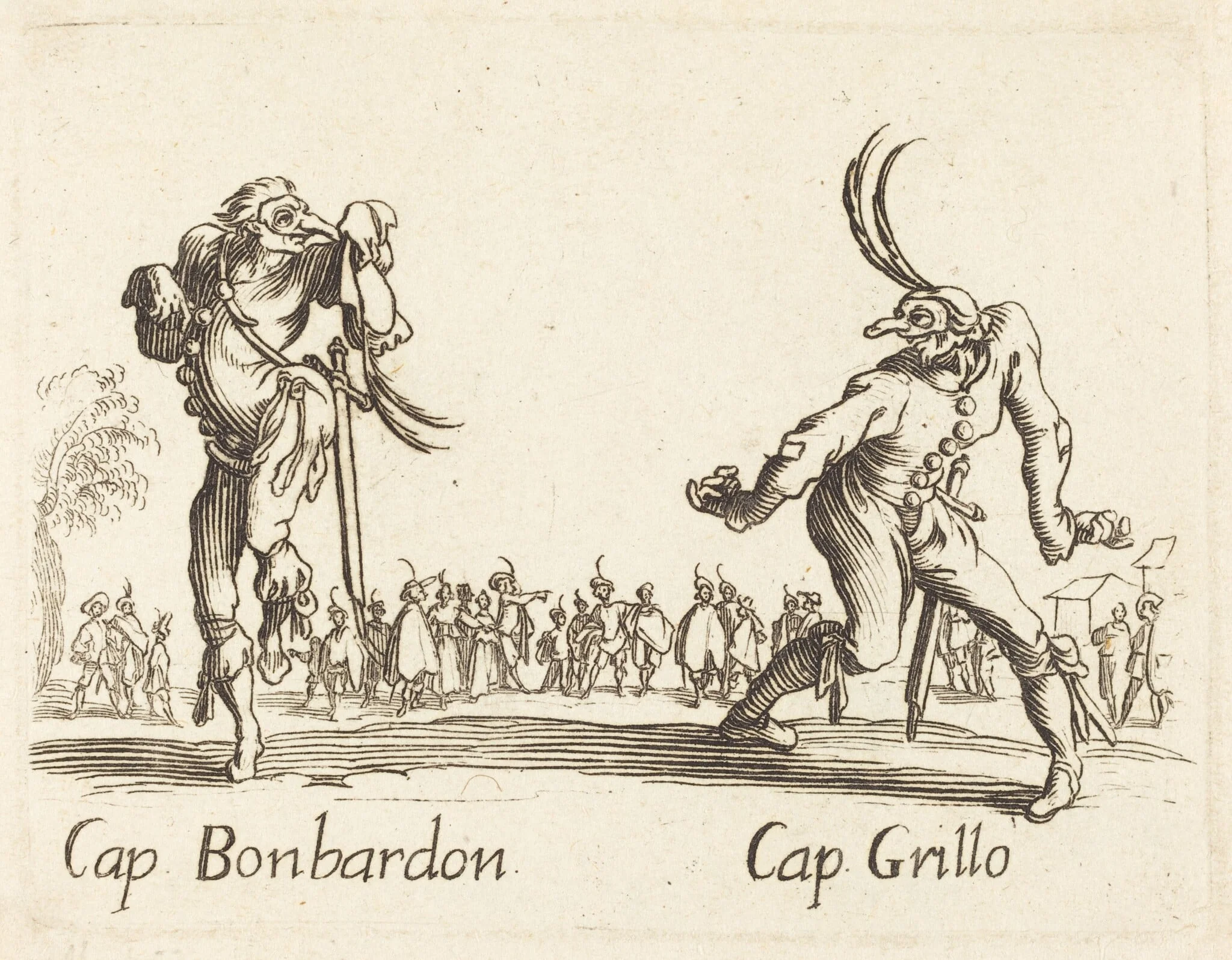 Cap. Bonbardon and Cap. Grillo, by French 17th Century, ink, 1622