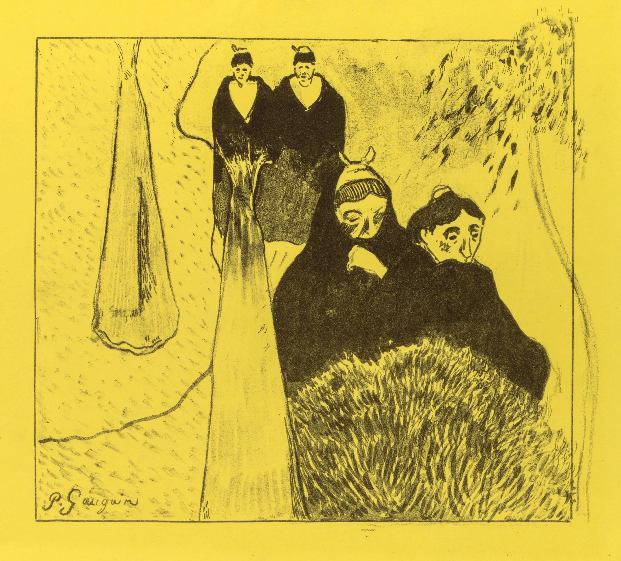Volpini Suite: Old Women of Arles (Les Vieilles Filles [Arles]), by Paul Gauguin, 1889