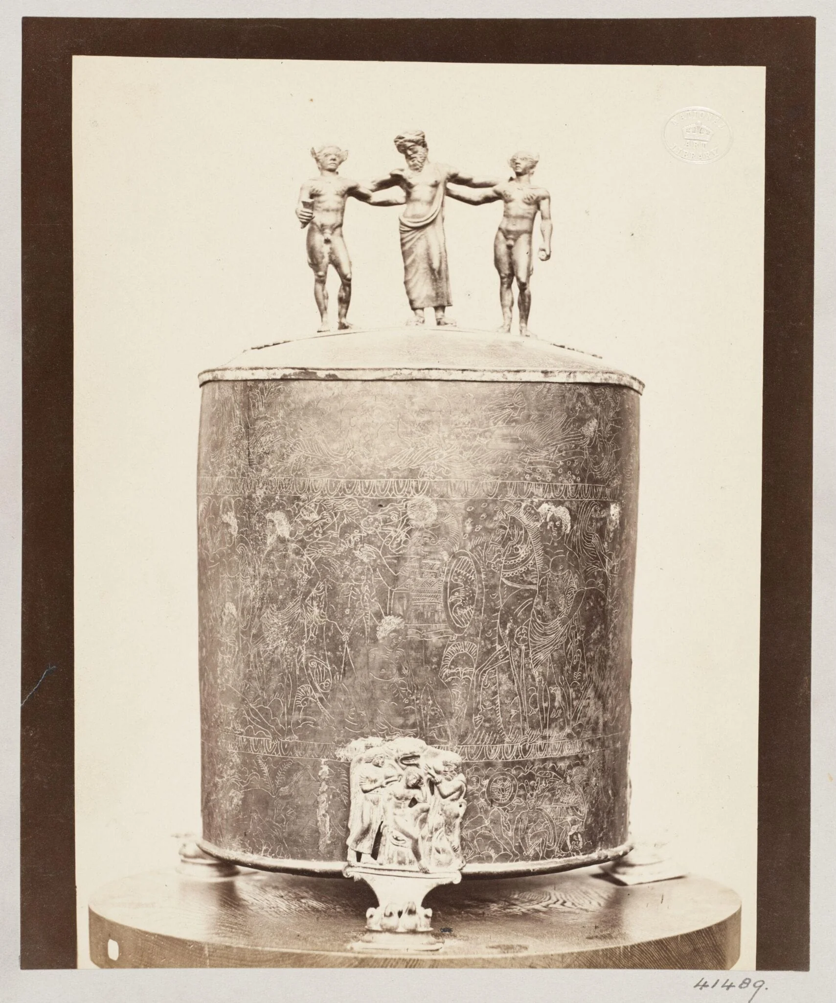 Large Etruscan Cista in bronze, by Louise Laffon, photographic, 1864