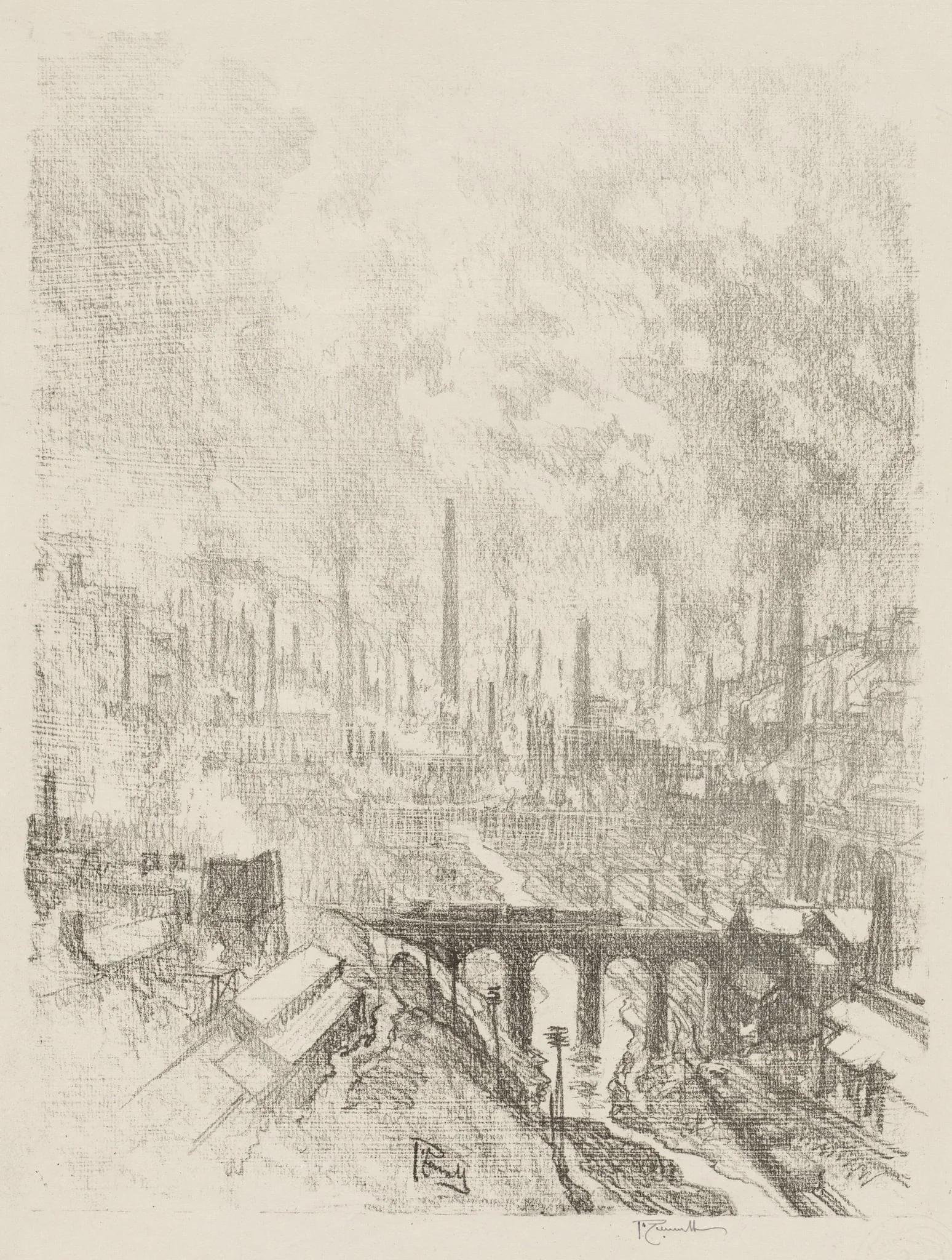 English War Work:  Munitions City, No. 1, by Joseph Pennell, 1916