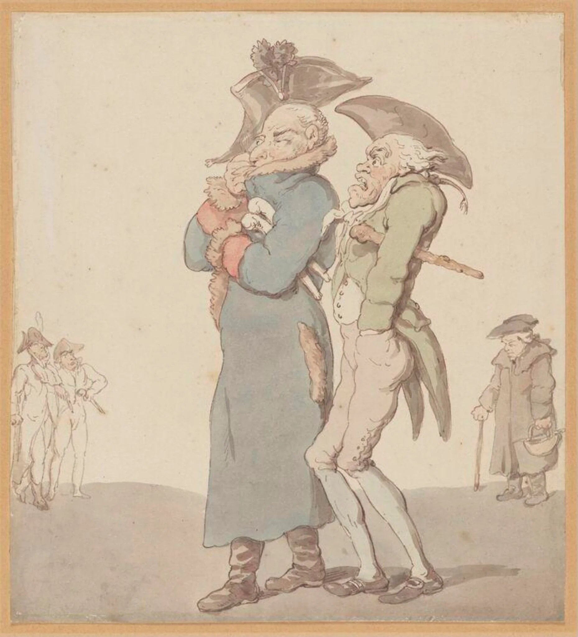 Duellists, by Thomas Rowlandson, watercolor, 1850