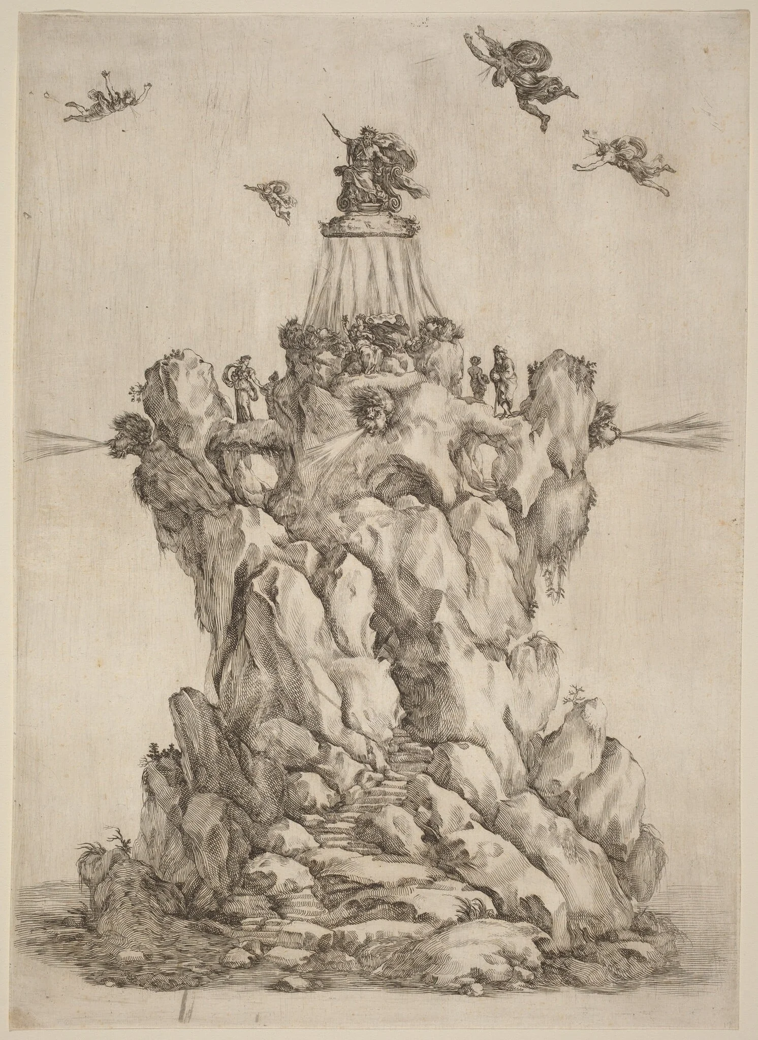 The Rock of Aeolus, by Stefano Della Bella, ink, 1652