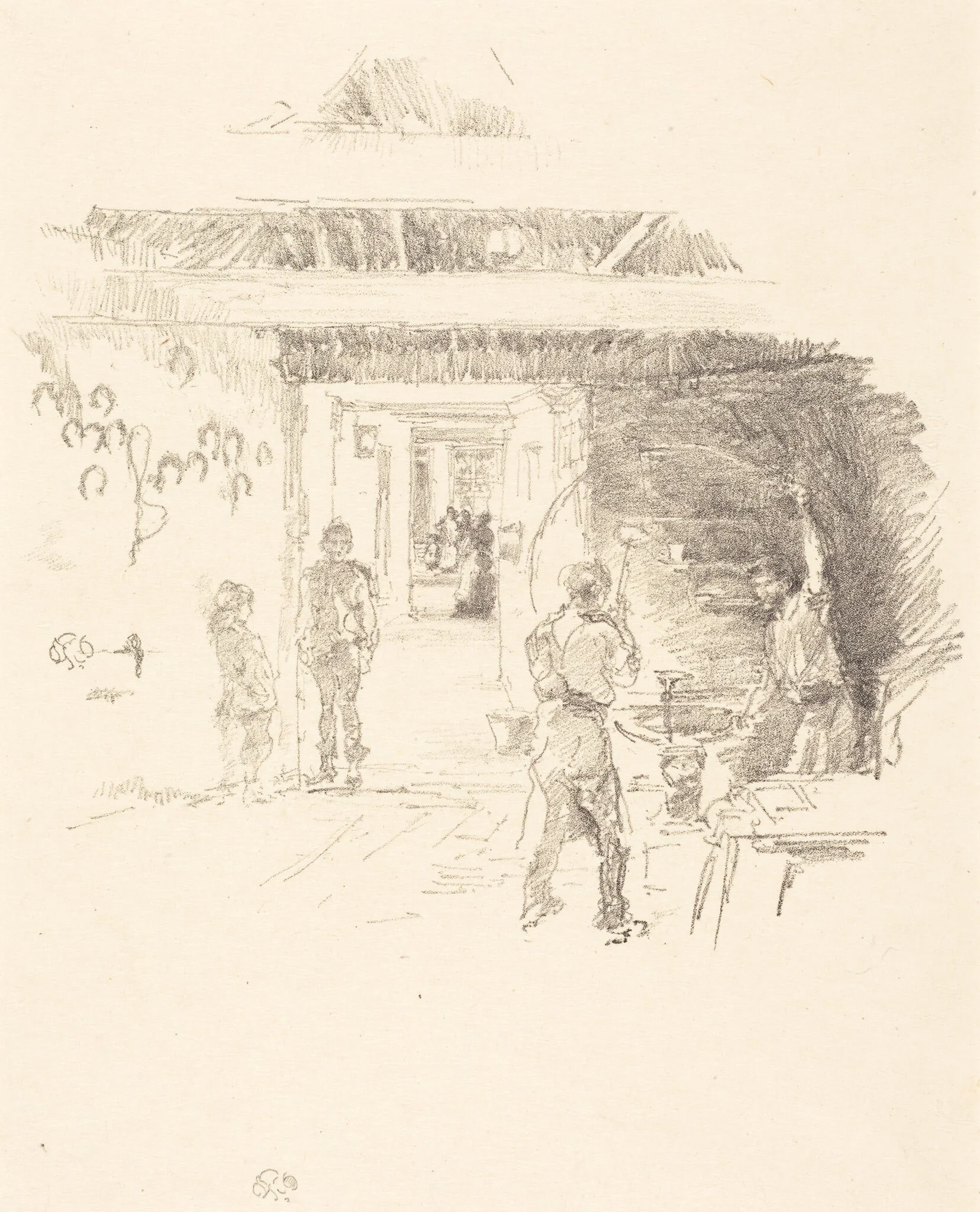 The Tyresmith, by James McNeill Whistler, ink, 1890