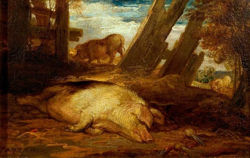 Pigs, by James Ward, oil, 1819