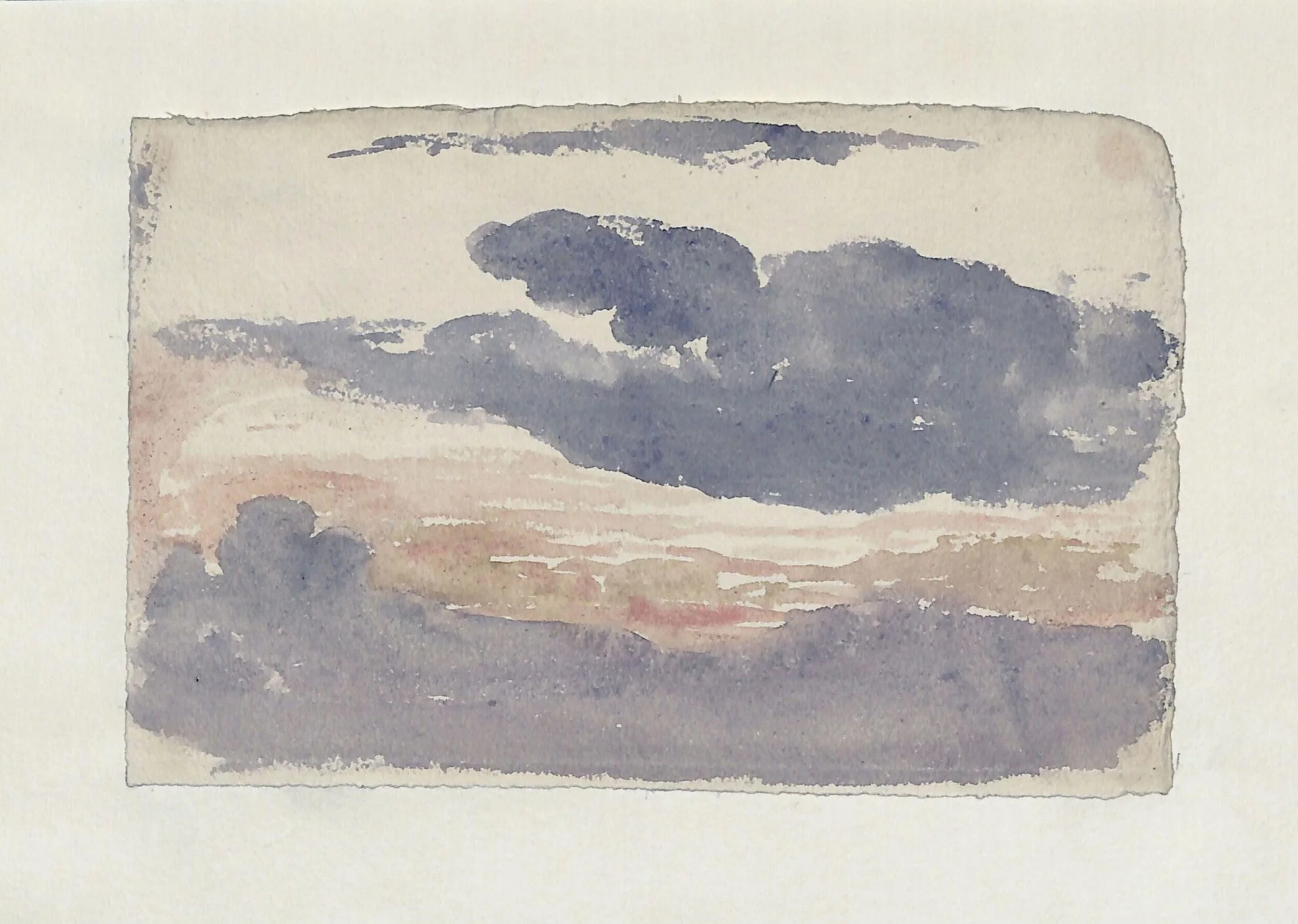 Cloud study, by Thomas Tudor, watercolor, 1820