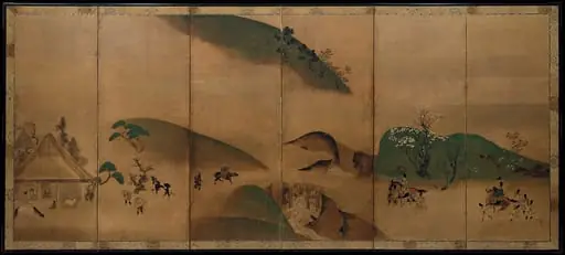 俵屋宗達工房 大原御幸図屏風|Royal Visit to Ōhara, from The Tale of the Heike