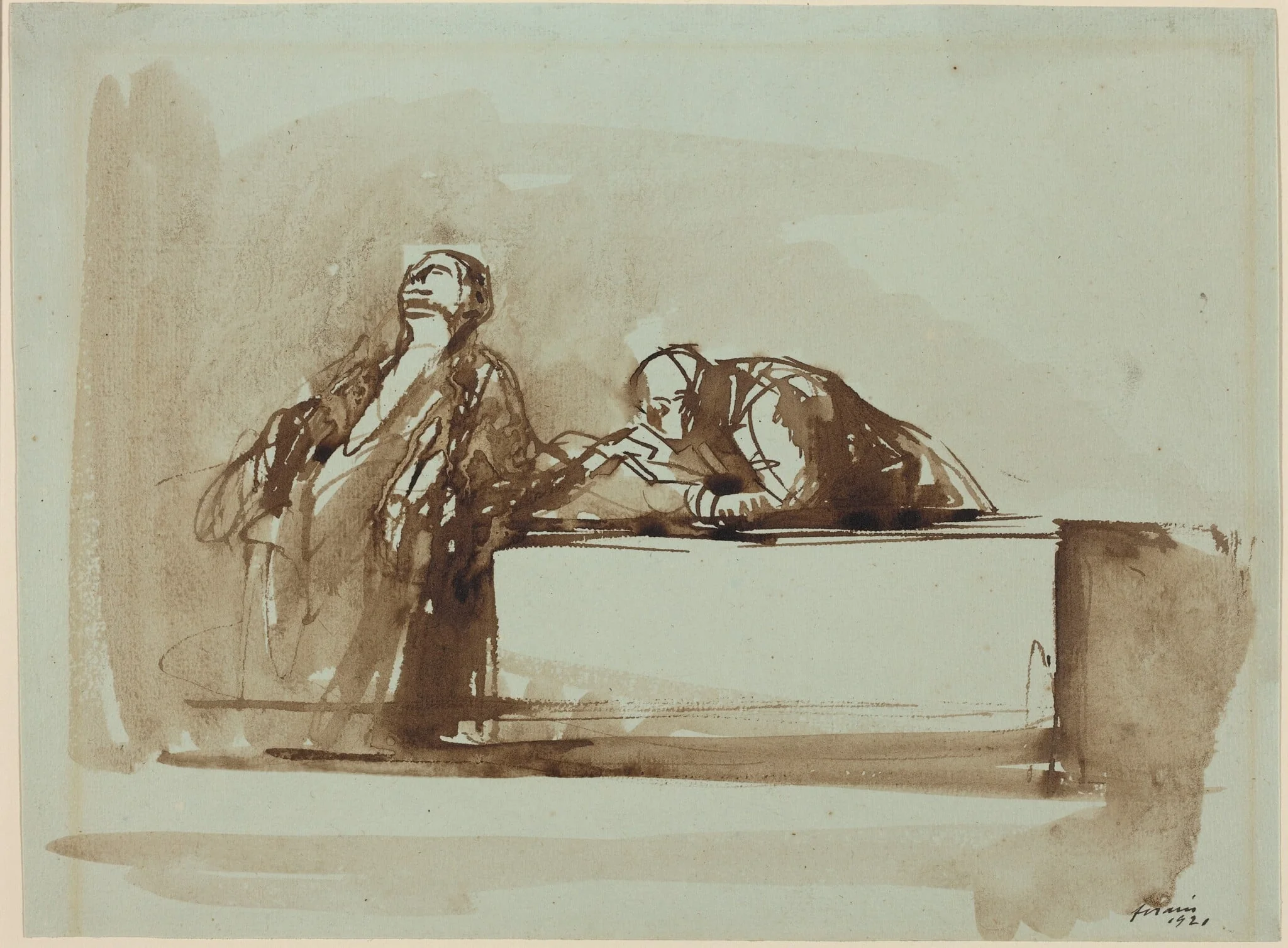 Men of Justice, by Jean-Louis Forain, ink, 1921