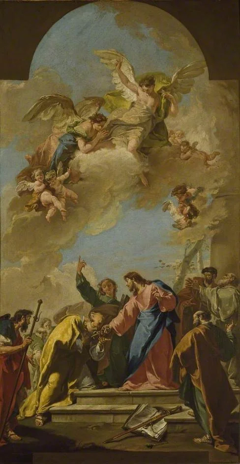 Christ's Charge to St Peter, by Giambattista Pittoni, oil, 1737