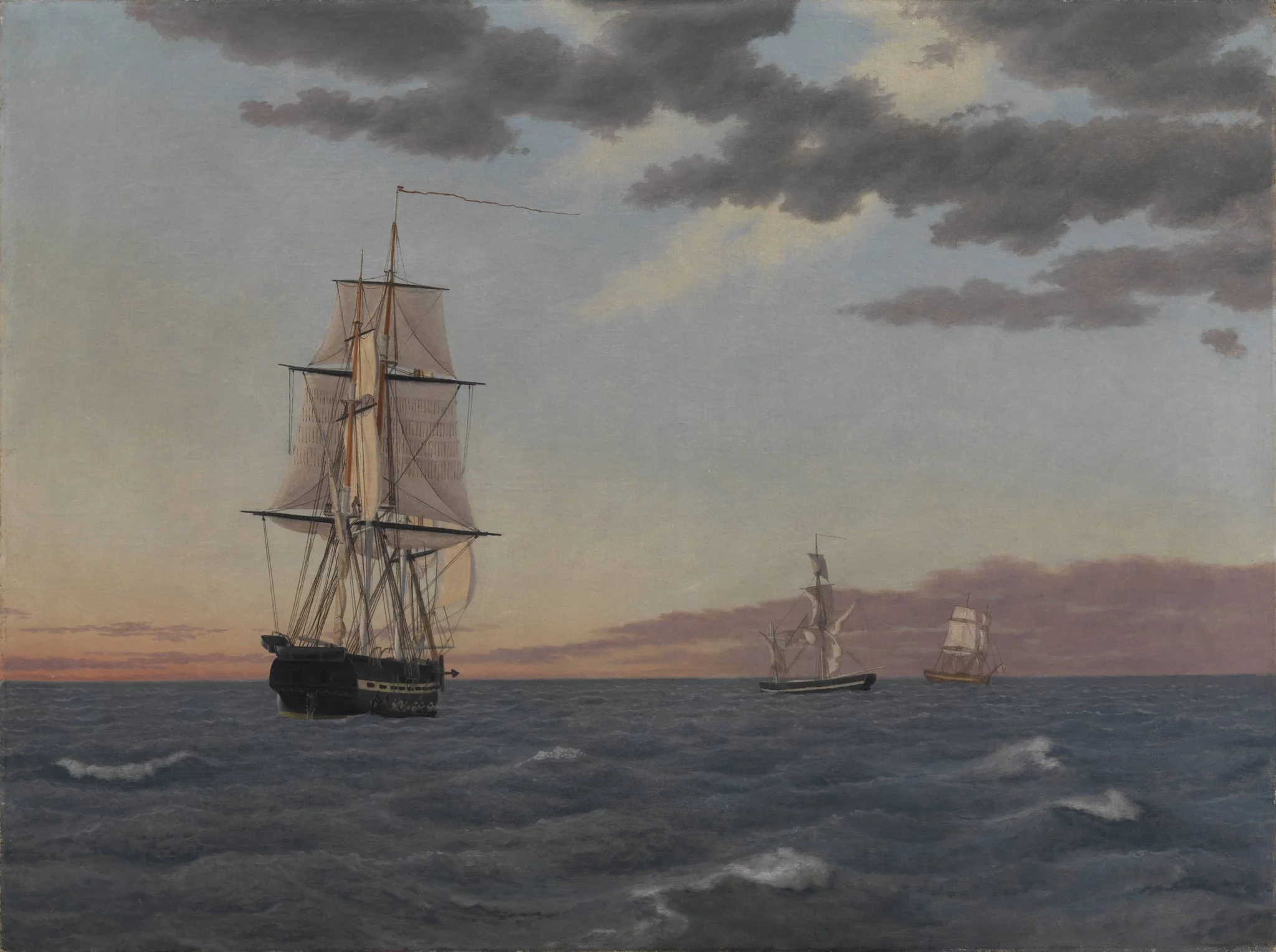 The Corvette "Galathea" Lying to in order to Send Help to the Brig "St Jean", by Unknown artist, 1839