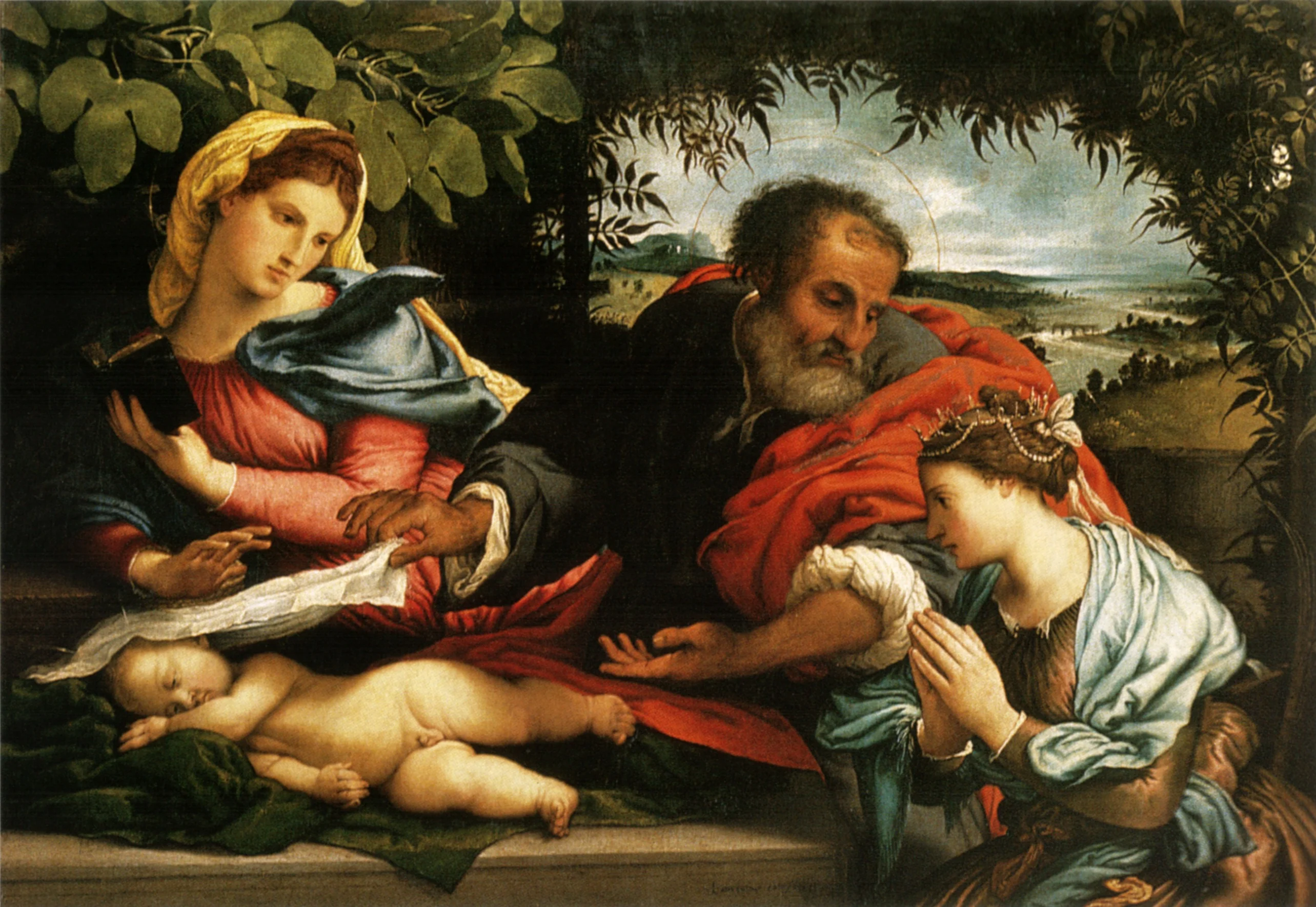 The Holy Family with Saint Catherine of Alexandria, by Lorenzo Lotto, oil, 1533