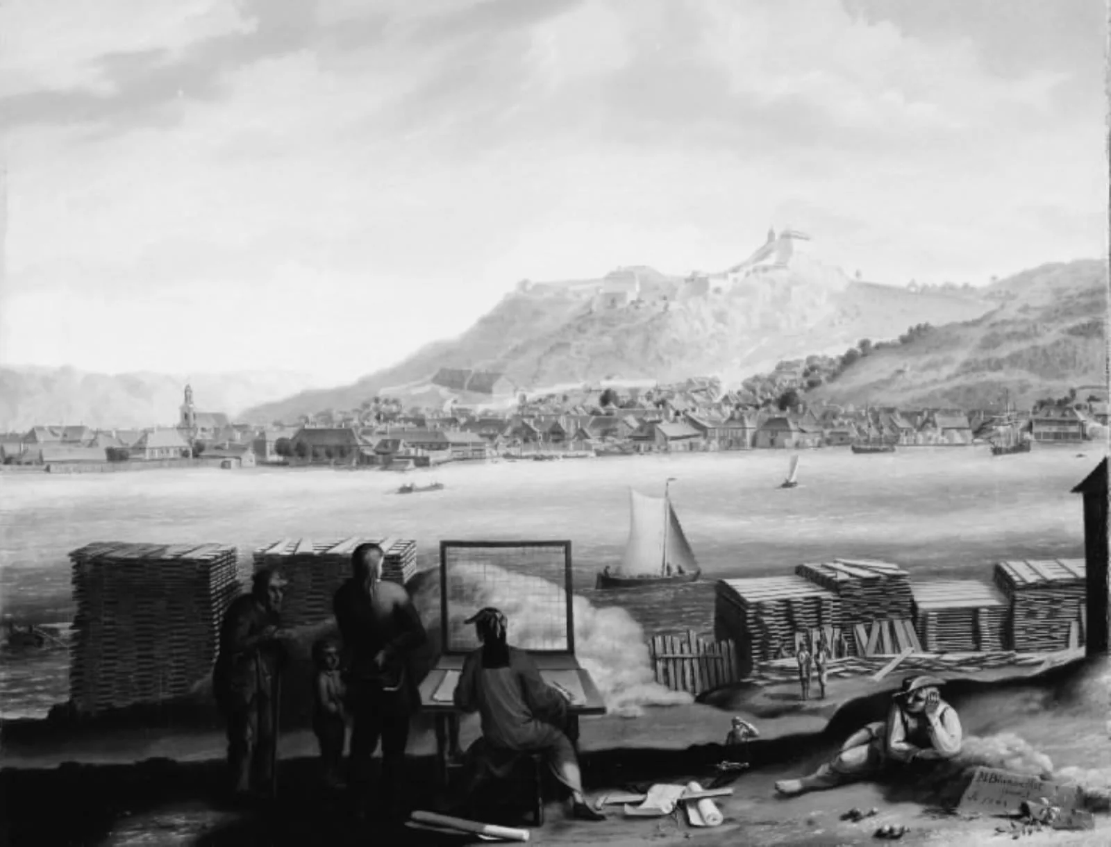 View of Frederikshald, by Unknown, 1748