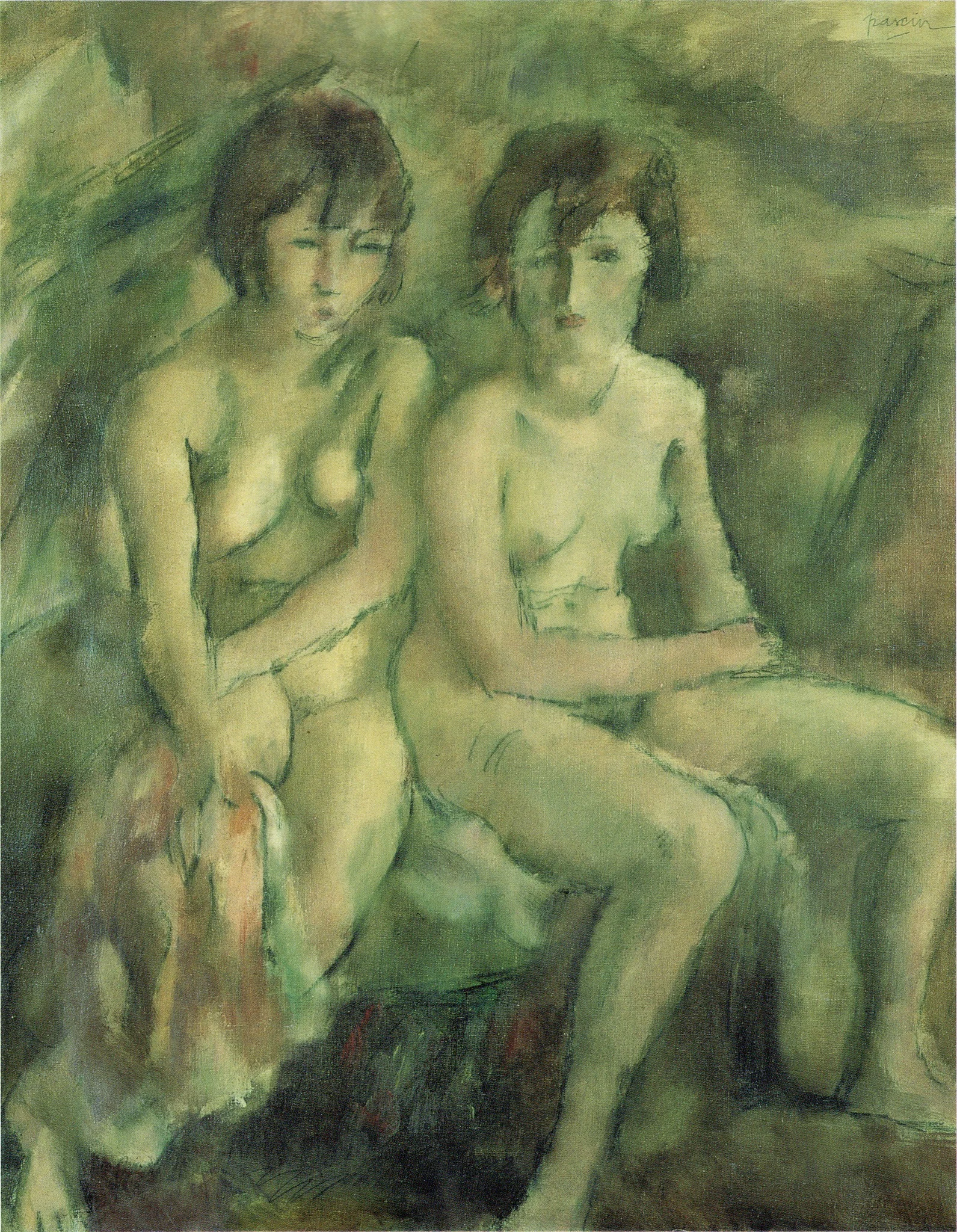 Deux jeunes Suissesses, by Jules Pascin, oil, 1925
