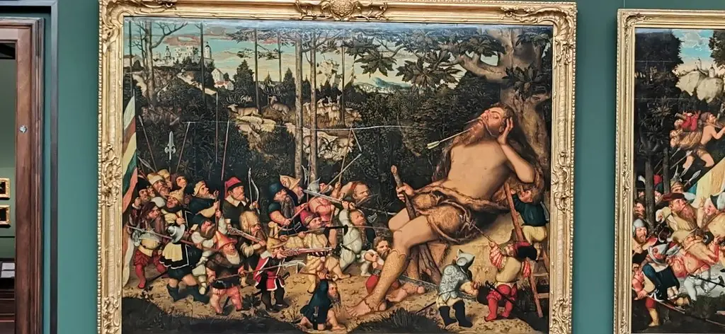 The sleeping Hercules with the Pygmies