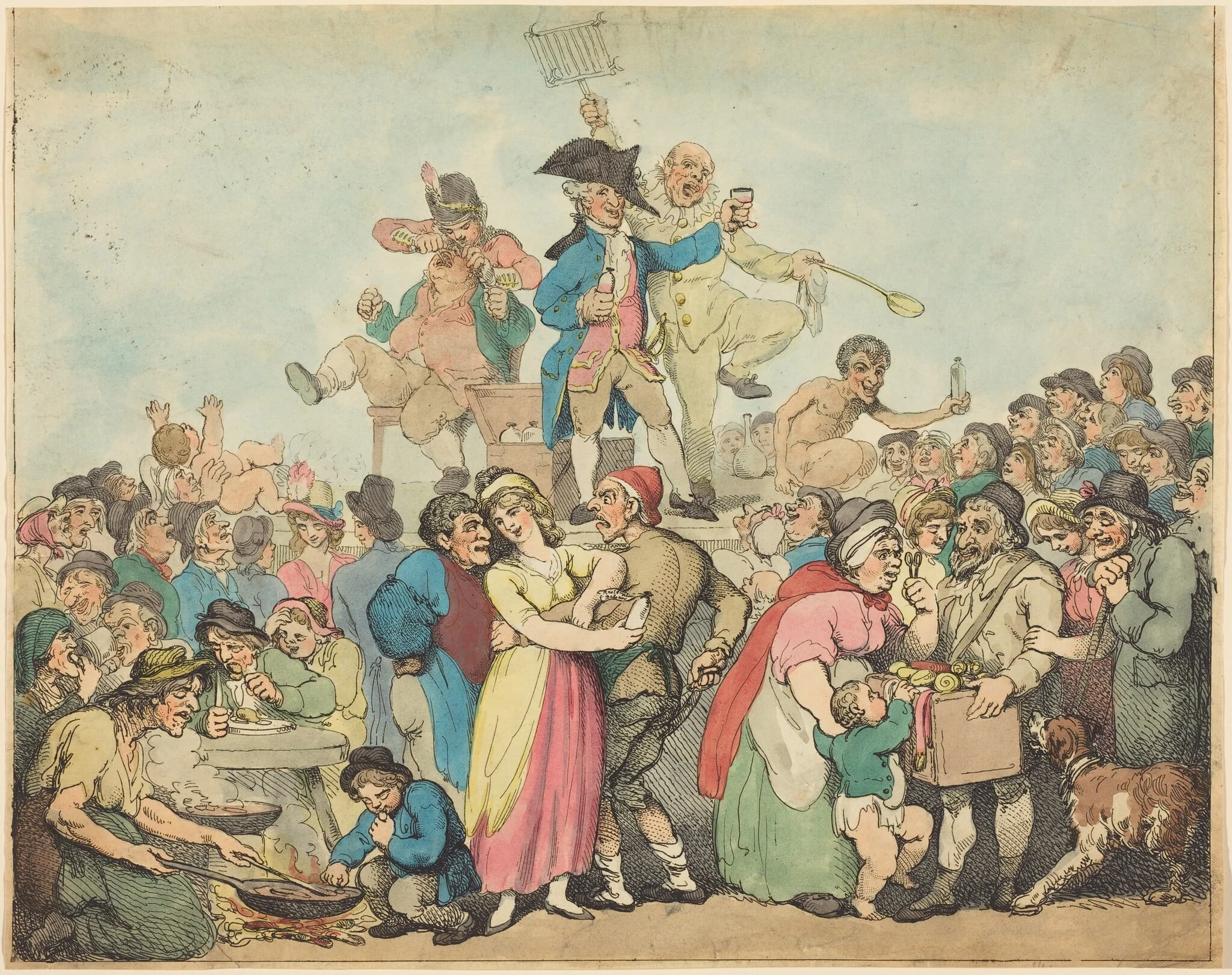 Dr. Botherum, the Mountebank, by Thomas Rowlandson, ink, 1800