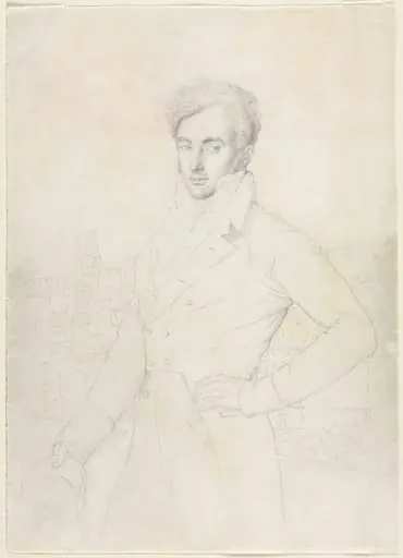 Portrait of a Young Man Standing on the Quirinal with the Turris Comitum in the Background