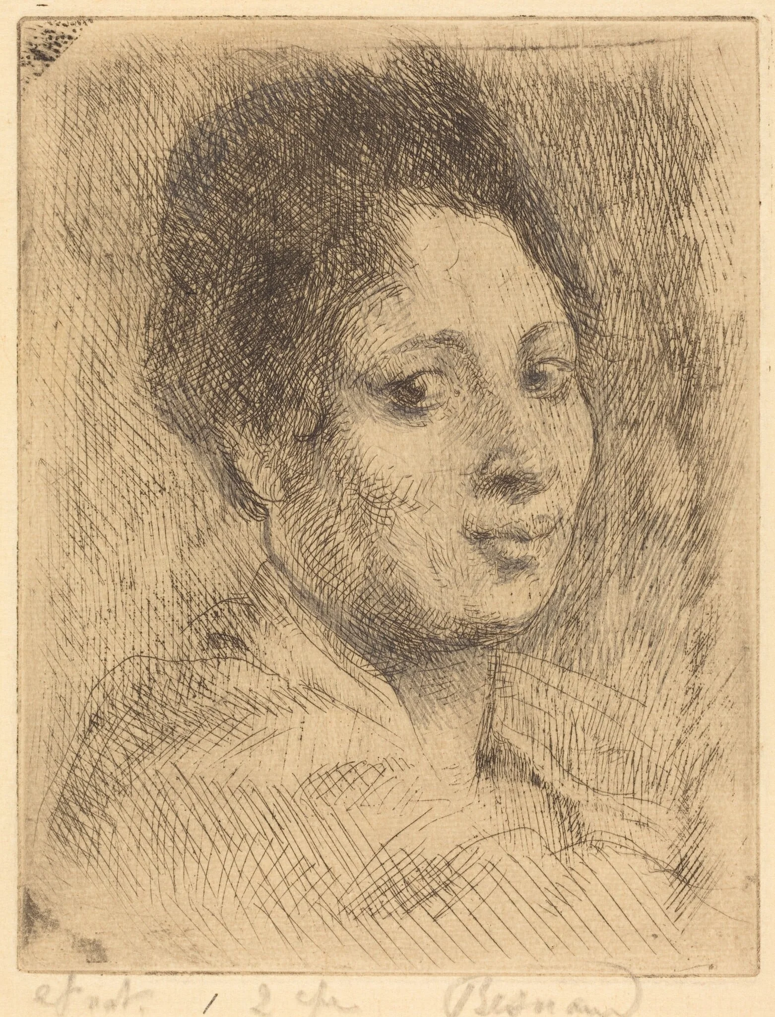 Peppina, by Paul-Albert Besnard, graphite, 1919