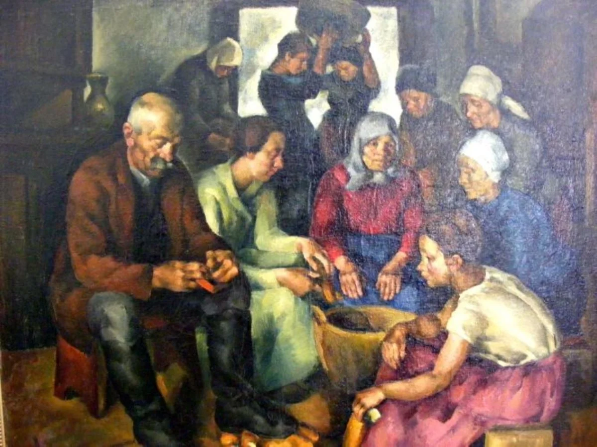 Desfacerea porumbului, by Imre Nagy, unspecified, 1924