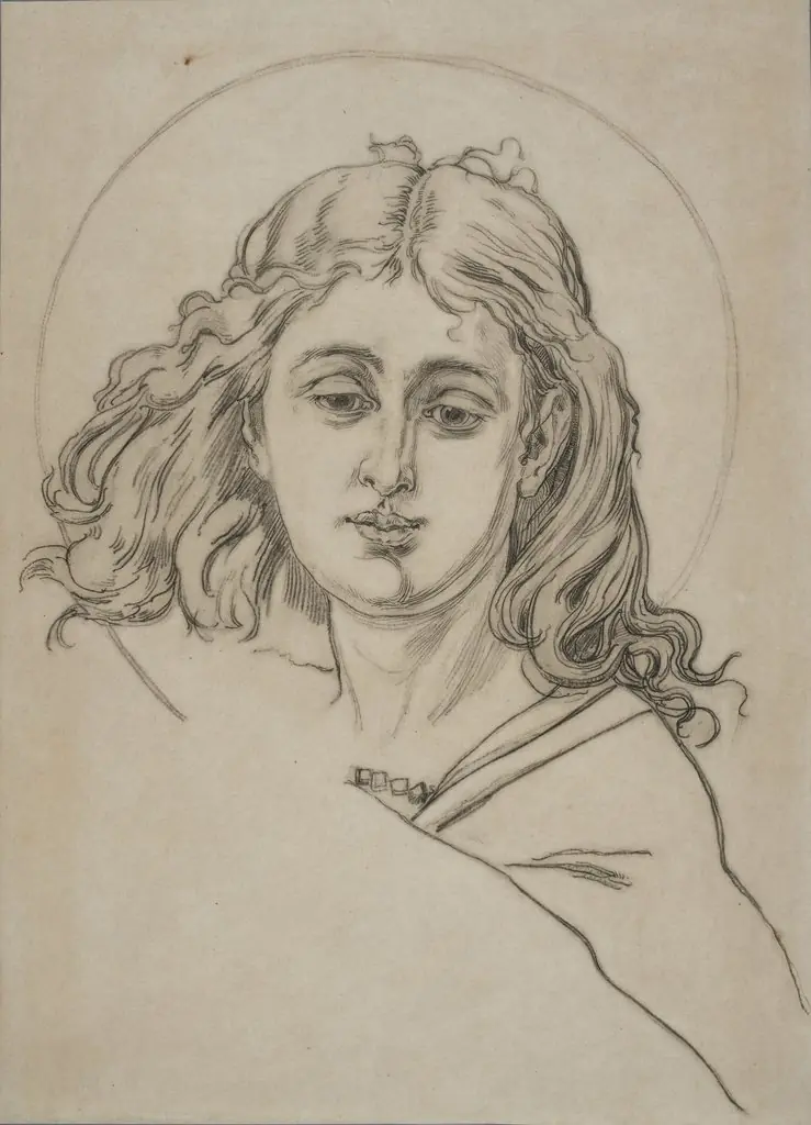 Carton for the polychrome from St Mary's Church - bust of an angel