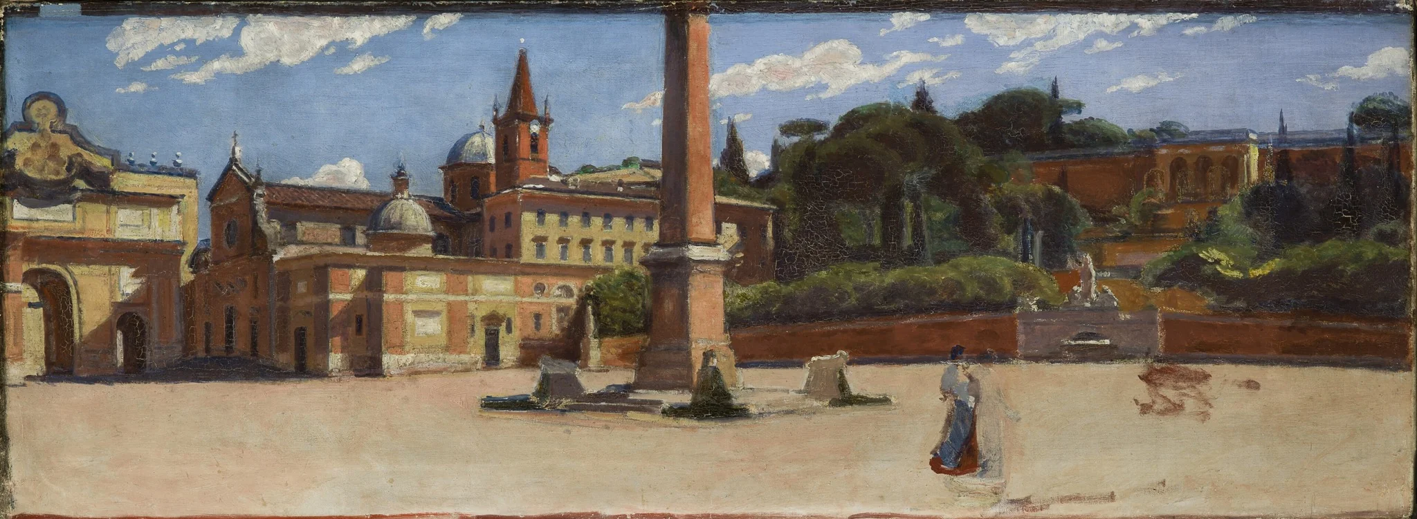 Piazza del Popolo in Rome, by Aleksander Gierymski, oil, 1900