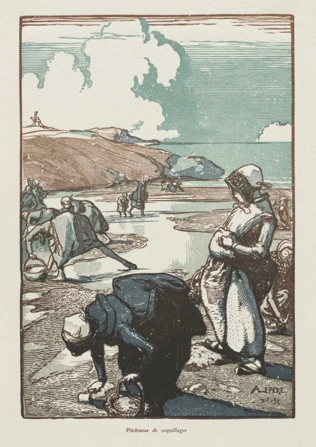 Les Pêcheuses de Pignons, Saint-Jean-de-Mont, by Auguste Lepère, 1903