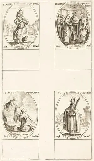 St. Agnes; The Marriage of the Virgin; St. Ildefonsus; St. Timothy