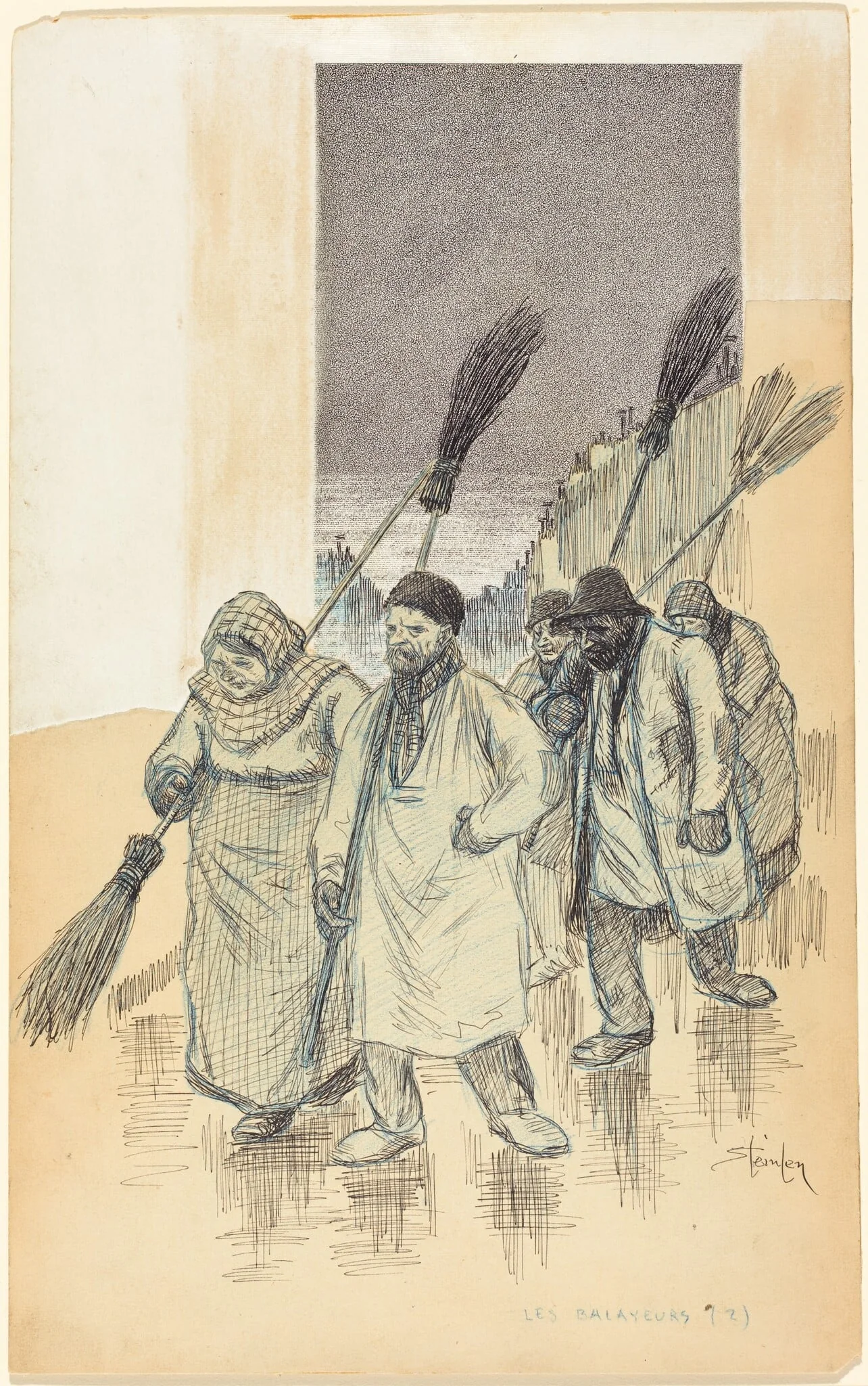 Sweepers, by Théophile Alexandre Steinlen, ink, 1888