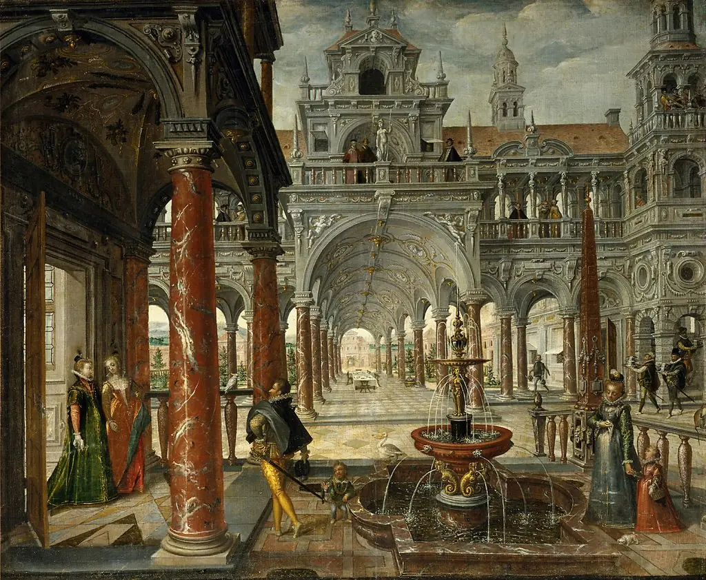 Palace Architecture with Distinguished Visitors
