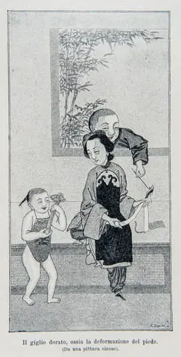 The golden lotus, or the deformation of the foot, (From a Chinese painting) signed by M. Rapine