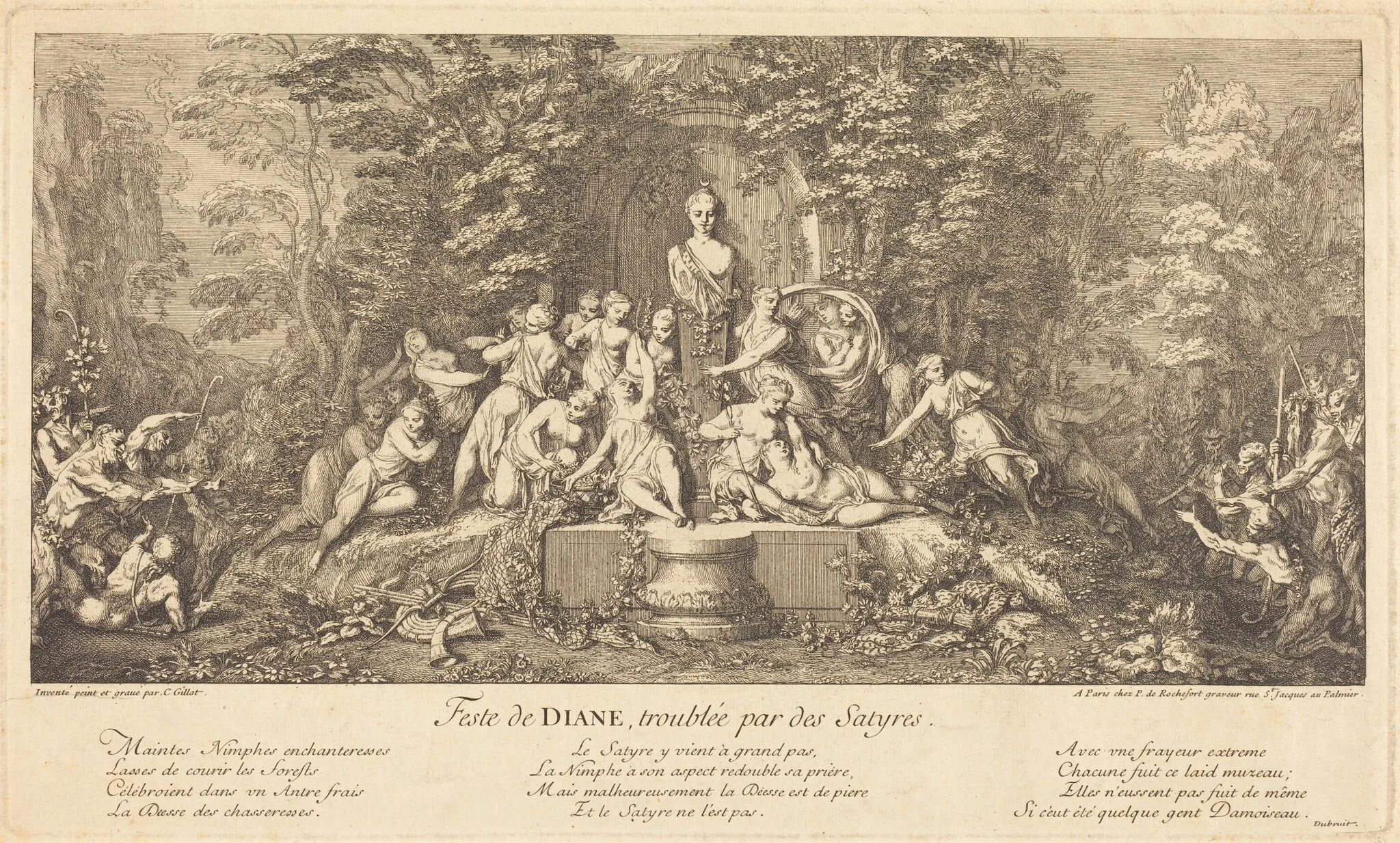 Feste de Diane, Troublee par des Satyres (Feast of Diana Disrupted by Satyrs), by Claude Gillot, ink, 1698